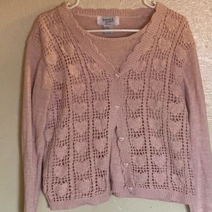 Baby Doll Pink Vintage Crochet Cardigan🩰🧸